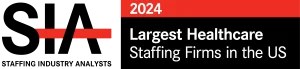 Award logo: SIA - 2024 Largest Healthcare Staffing Firms in the US