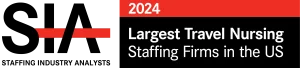 Award logo: SIA - 2024 Largest Travel Nursing Staffing Firms in the US